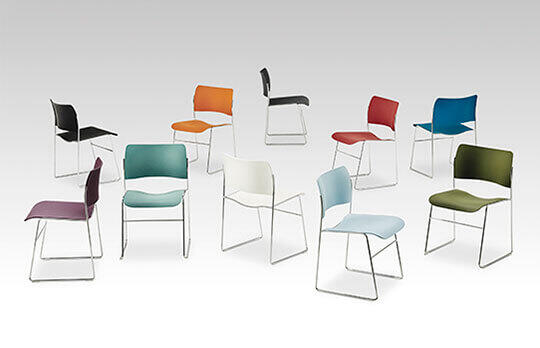 40/4 Linking and Standard Plastic Chairs by David Rowland