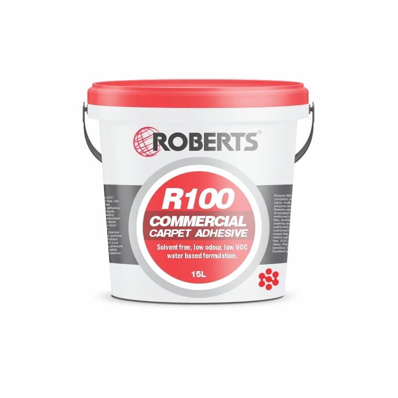 Roberts R100 Commercial Carpet Adhesive, Roberts R200 Multipurpose Vinyl Adhesive, Roberts R444 Pressure Sensitive Adhesive, Roberts R656 Pressure Sensitive Adhesive