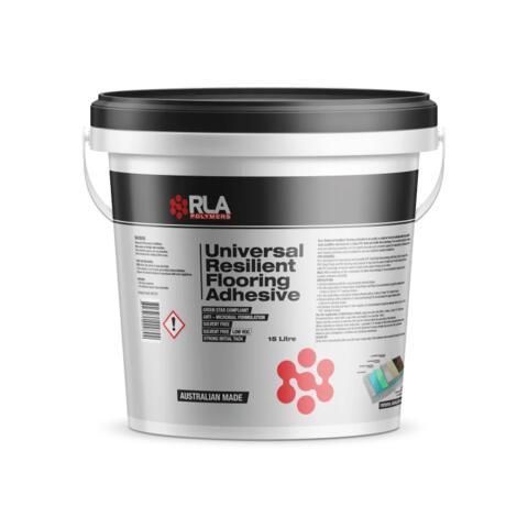 RLA Vinyl plank and tile adhesive, RLA HT vinyl plank adhesive, RLA Universal resilient adhesive and RLA 999 PS Adhesive